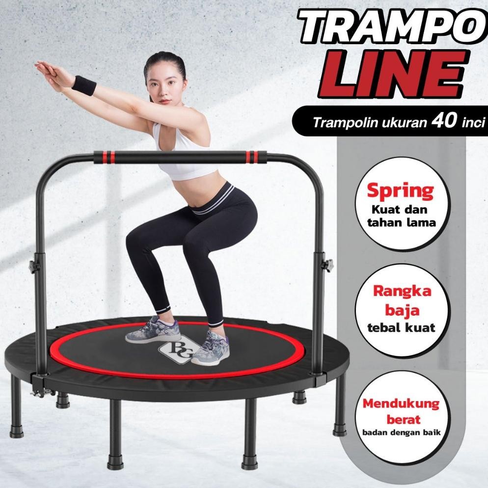 Trampoline Dewasa KUAT HINGGA 200KG Alat Gym Lompat Trampolin Elastis Indoor&Outdoor