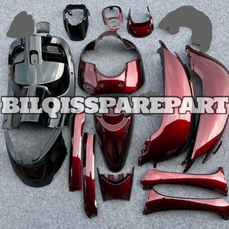Body Scoopy 2018 Cover Full Set Body Halus Scoopy Fi Esp Tahun 2017 2018 2019 Warna Dark Red