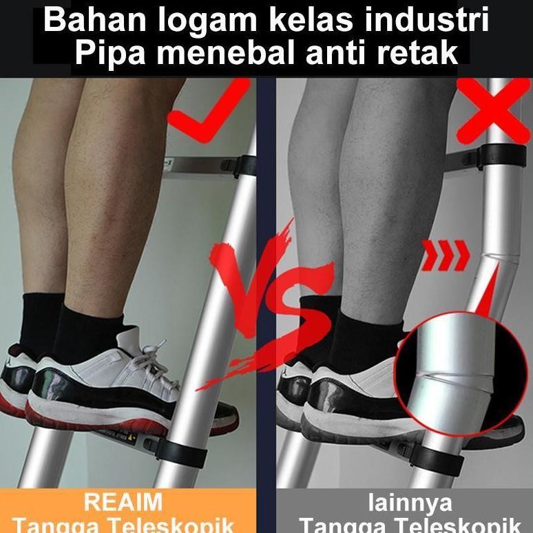 HJK REAIM - Versi Terbaru Tangga Teleskopik Aluminium 5.1M/4.3M/3.9M  Tangga aluminium teleskopik po