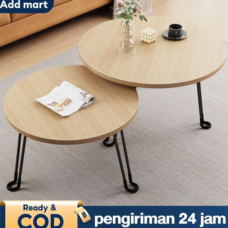 Meja Lipat Bulat 80cm Meja Kecil Meja Estetik Meja Bulat Meja Kopi Meja Ruang Tamu Minimalis Meja Ka