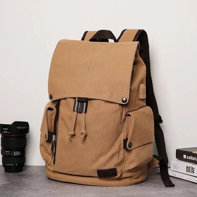 Tas Pria POLO FELIX Ransel Besar Tas Laptop 16in Tas Kanvas Tas Punggung Tas Serut Muat Banyak