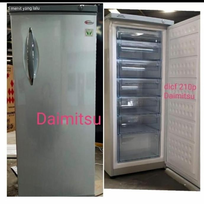 TERLARIS - DAIMITSU DICF201P FREEZER BERDIRI TANPA BUNGA ES 7 RAK No FrosT