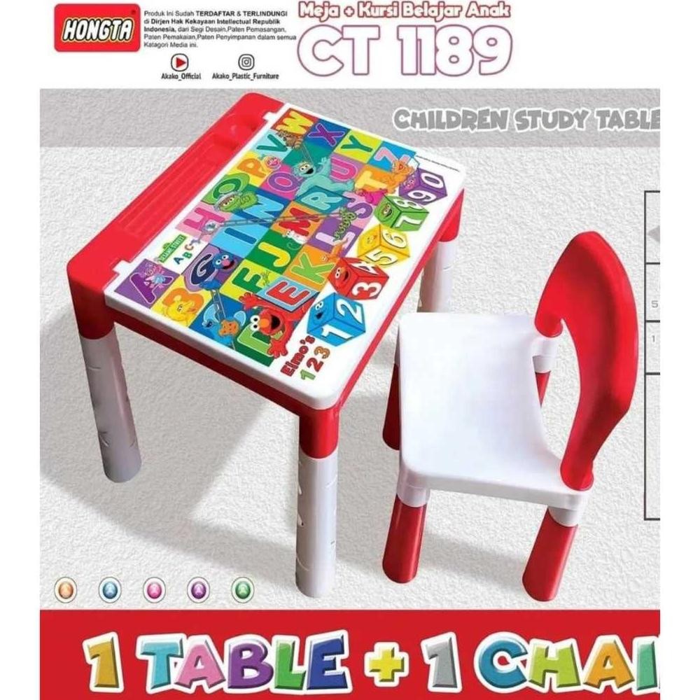 Meja Dan Kursi Anak Printing AKAKO Kursi Set Anak Karakter Kursi Tk Meja Tulis Meja Sekolah