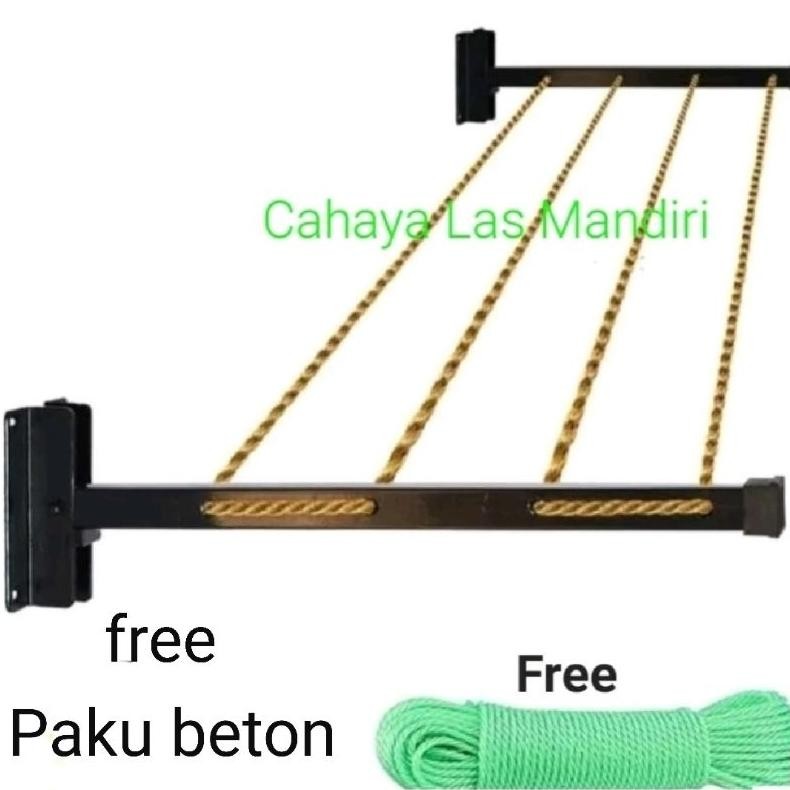 NEW Jemuran baju lipat dinding FREE TALI