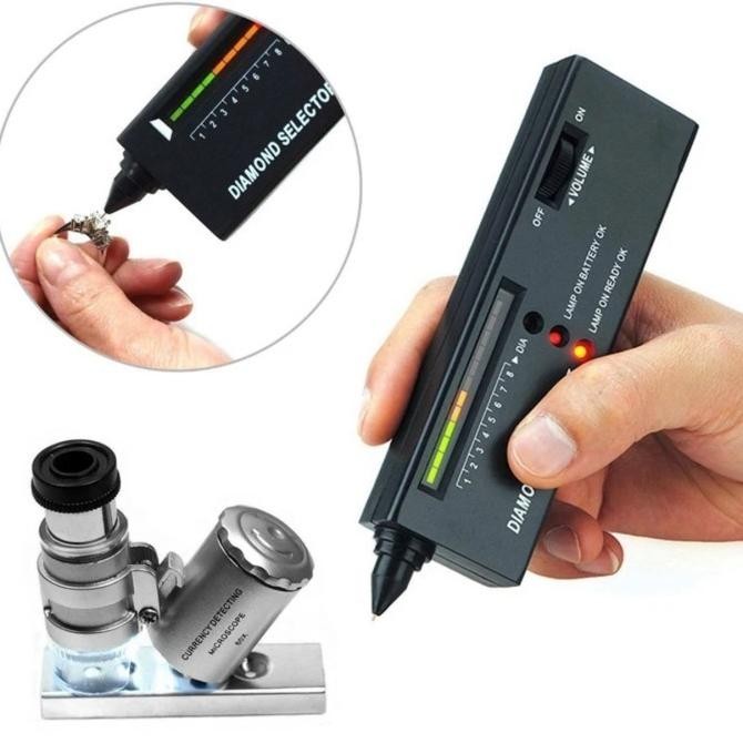 

PAKET Diamond Tester II & Loupe 60x Zoom Selector 2 Berlian Permata Kualitas Original
