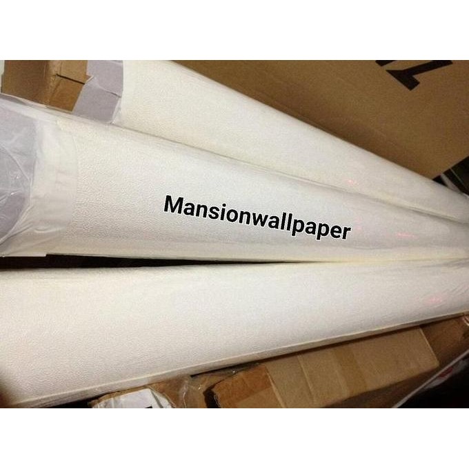 Wallpaper Dinding Korea 1x15 meter Sale Putih Polos Roll Besar