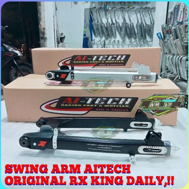 Swing ARM RX KING DAILY AITECH Oval Non Coak PNP Yamaha RX-KING Warna : Hitam Variasi Silver - Silve