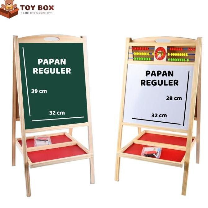 

Mainan Papan Tulis lipat Blackboard dan Whiteboard 2 in 1 bolak balik Kualitas Original