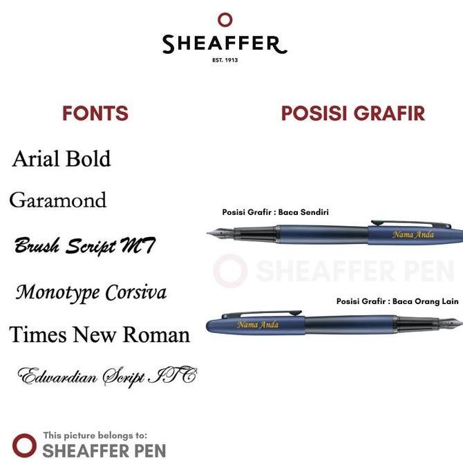 

Sheaffer VFM Matte Black Fountain Pen Kualitas Original