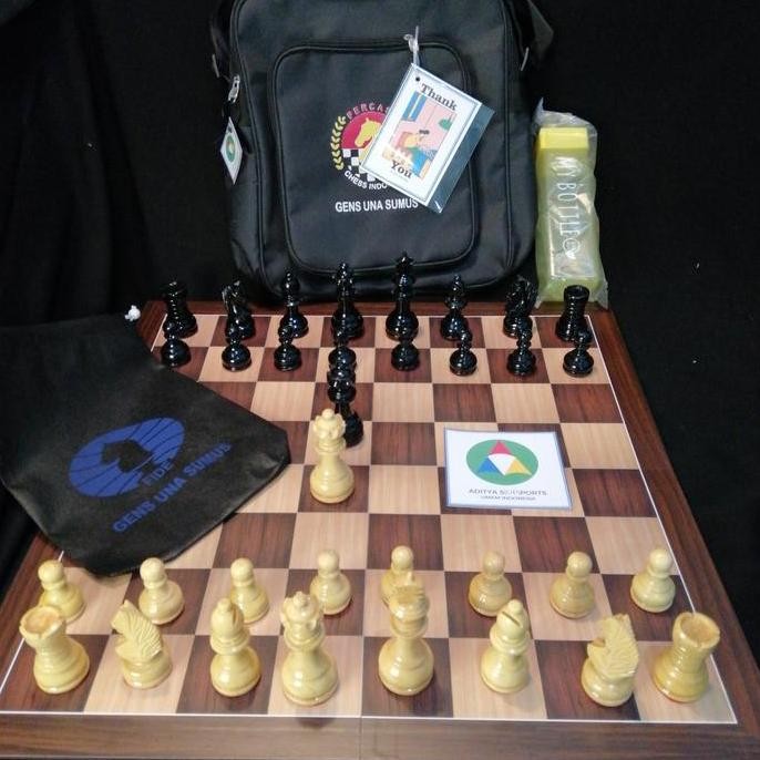 Papan Catur Standar PERCASI buah catur kayu