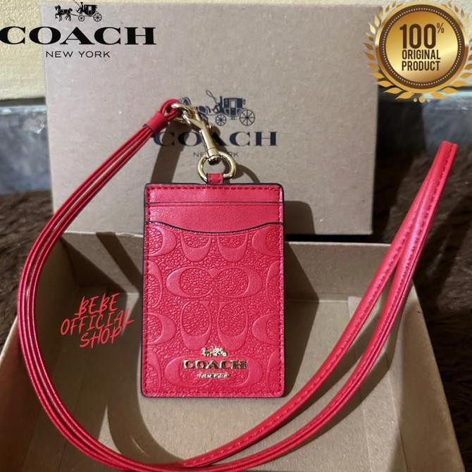 

Original CH Lanyard In Signature Leather Red CH ID Card Lanyard Kualitas Original