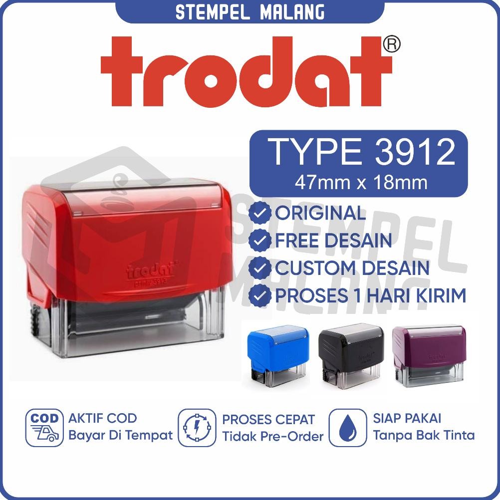

NEW!!! STEMPEL TRODAT | CUSTOM DESAIN | NAMA TOKO / INSTANT PROSES | 3912 UK 4718mm EKONOMIS