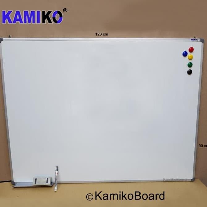 

Whiteboard Kamiko 90 x 120 cm Gantung - Spidol Hitam - Magnet - Hapusa Kualitas Original