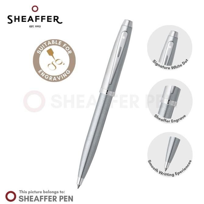 

Sheaffer SGC100 Brushed Chrome Featuring Nickle Plate Trim Ballpoint Kualitas Original