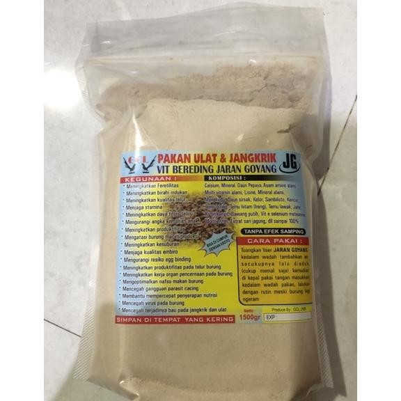 NEW JARAN GOYANG VITAMIN BREEDING UNTUK PAKAN ULAT DAN JANGKRIK KEMASAN 1,5kg/1500gr