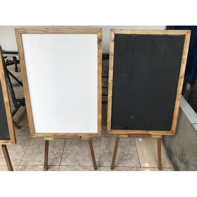 

White board standy kayu segitiga 60X90 Kualitas Original