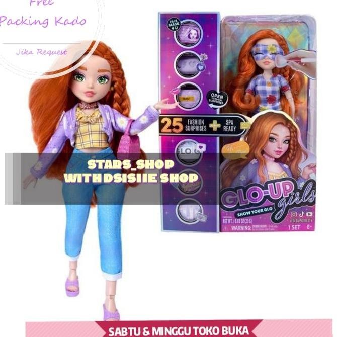 InstaGlam Glo Up Girls Rose Fashion Doll Reveal With 25 Surprise Doll Kualitas Original