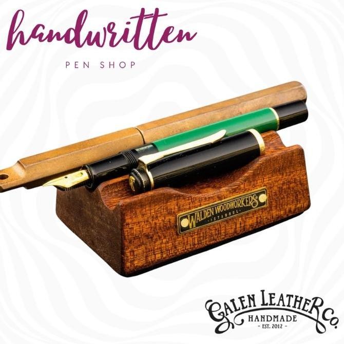 

GALEN LEATHER The Pen Rest Wooden Pen & Brush Stand Kualitas Original