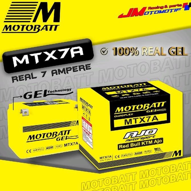 Motobatt Aki Kering Gel MTX7A 7Ah Ninja 250 -NINJA 250 Fi Original Motor Accessories Kualitas Origin