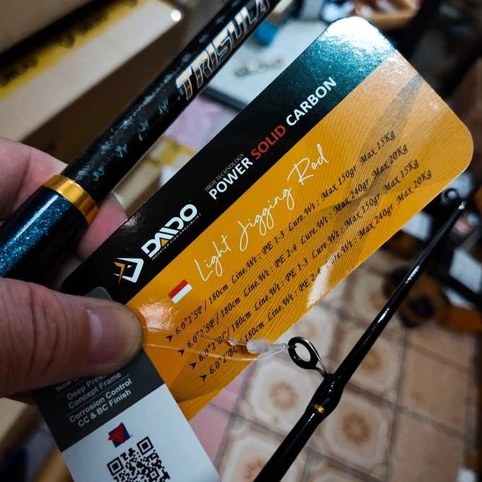 

Terlaris Joran Daido Trisula Pro Series Solid Carbon 180 Cm Ring Fuji Frame