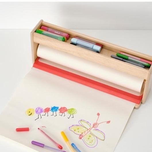 

Rak Kayu Tempat Rol Kertas Lukis Belajar Gambar Anak Ukuraan 50cm lKEA Kualitas Original