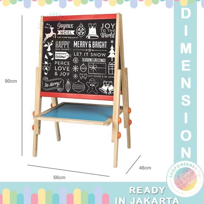 

Papan Tulis Kayu 50x50 2 Sisi Liftable 2 in 1 KIDS WHITE BLACK BOARD Kualitas Original