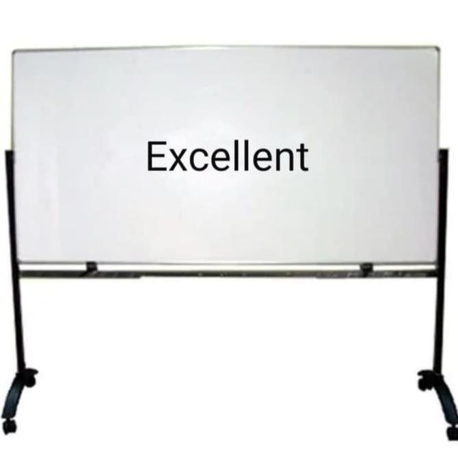 

white board Excellent uk 120x240 stand 2 muka FREE ONGKIR UNTUK dki Kualitas Original