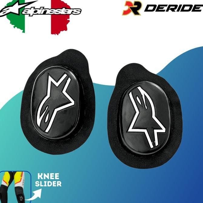 ALPINESTARS SPORT KNEE SLIDER BLACK WHITE KNEE PAD BALAP WEARPACK Kualitas Original