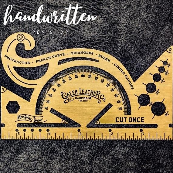

GALEN LEATHER Vintage Inspired Brass Combine Tool - Protractor / Busur Derajat Kualitas Original