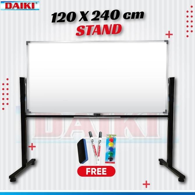 

Papan tulis putih Double face stand Uk 120x240 Cm Kualitas Original