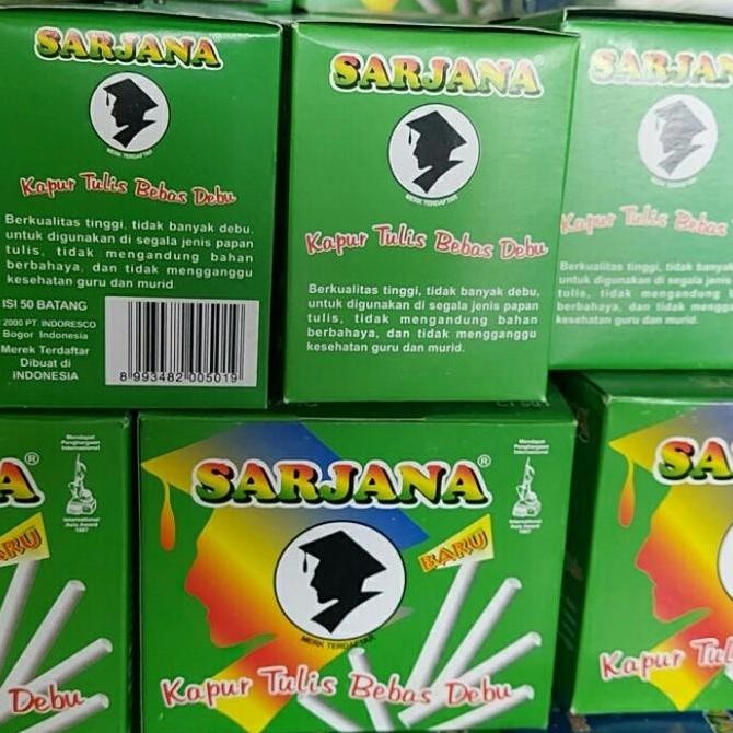

Sarjana Kapur Tulis Papan Tulis Warna Putih - Dus isi 60 Box. Kualitas Original
