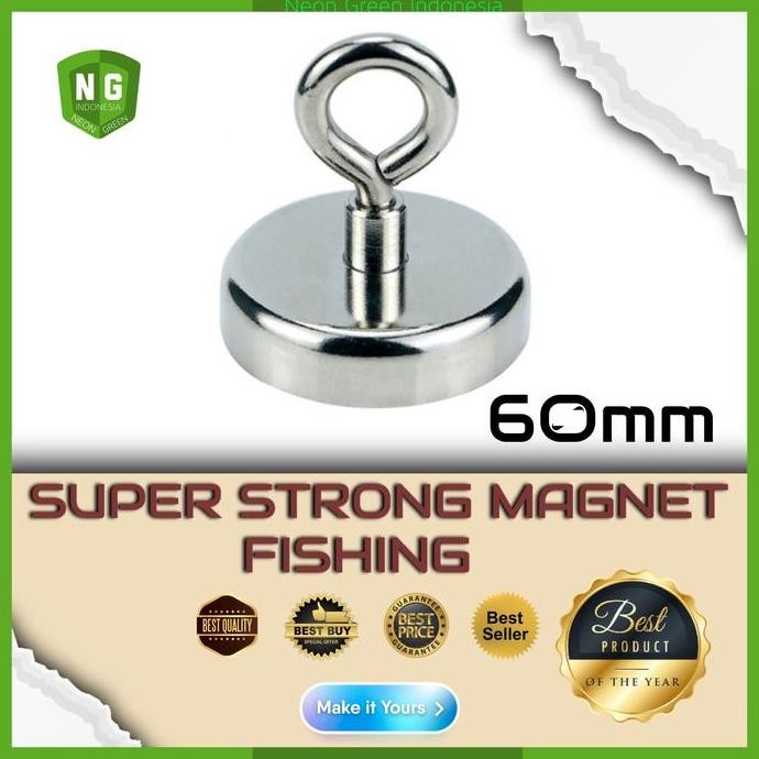 

Terlaris Gantungan Magnet Neodynium 60Mm Strong Fishing Cari Harta Logam Besi