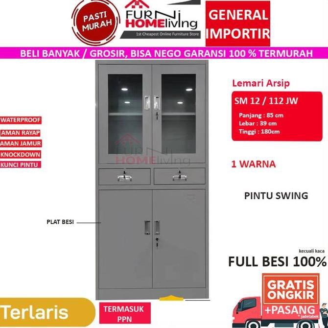 

PROMO Lemari Filing Arsip Cabinet Besi 4 Pintu 2 Laci AK12 Kualitas Original