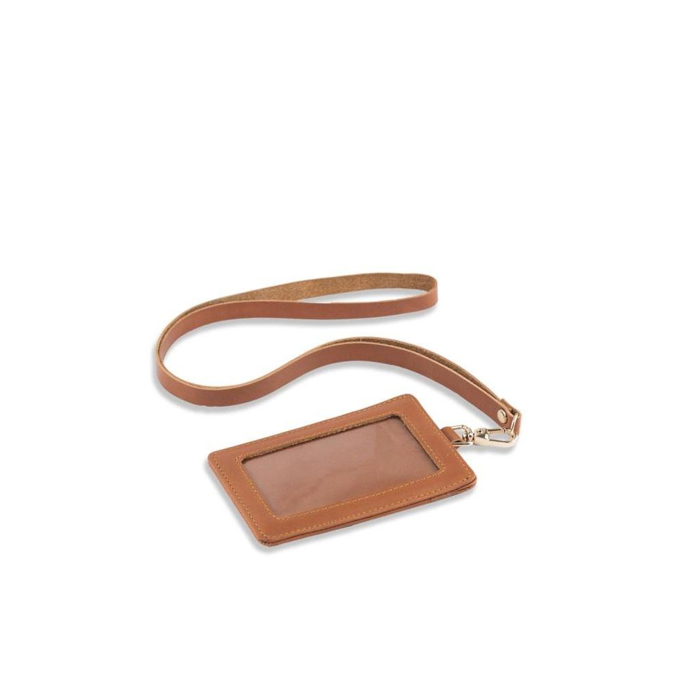 

Lanyard Kulit ID Card Holder Kulit Name Tag Kulit Hustle Hog Tan Kualitas Original