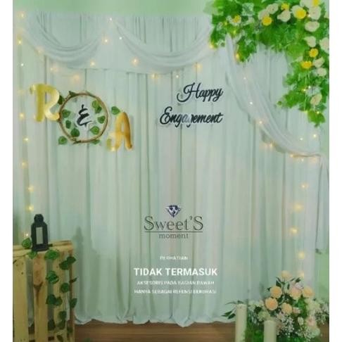 Dekorasi Lamaran Tunangan 1 Set Lengkap Baground Wedding Ukuran 25 Meter