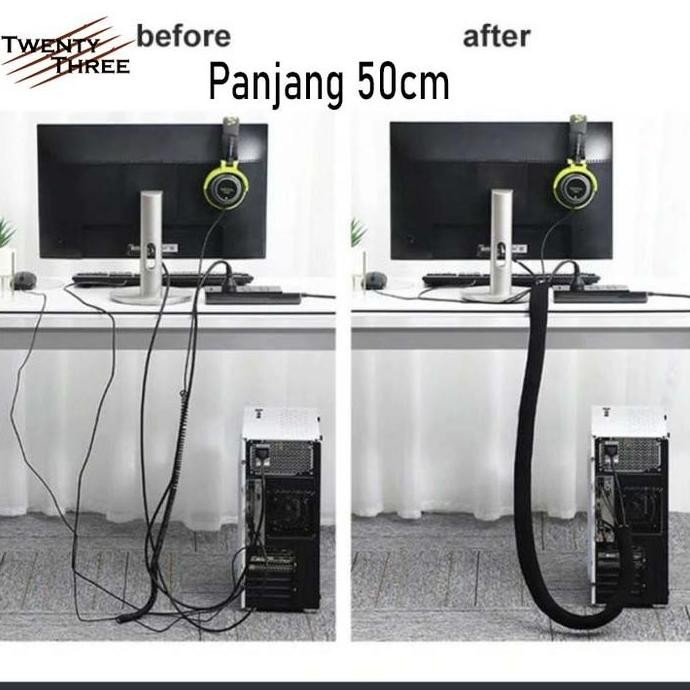 

Pembungkus Kabel Zip Perapih Cable Manajemen Sleeve Resleting Zip