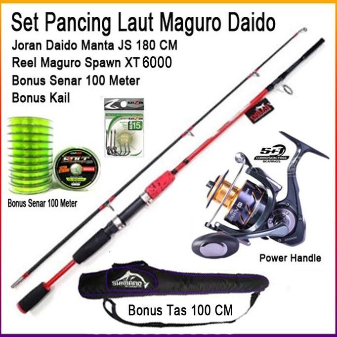 

Terlaris Set Pancing Laut Maguro Dan Joran Daido 180Cm Original