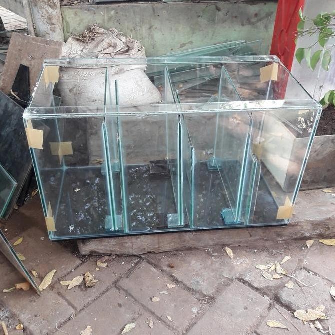 Aquarium Sump Filter 4 Chamber / Skatan 60X30X35 Kaca Full 5 Mili