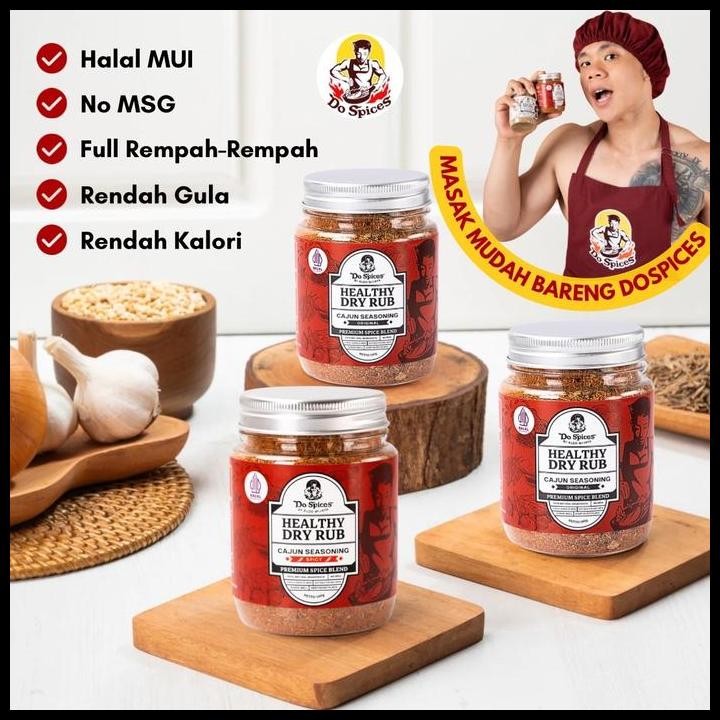 

Terlaris Dospices Healthy Dry Rub [Cajun Seasoning] Bumbu Marinasi Rendah Kalori [100 Gr] Bubuk Rempah Instan Rendah Gula Rendah Lemak Good Quality