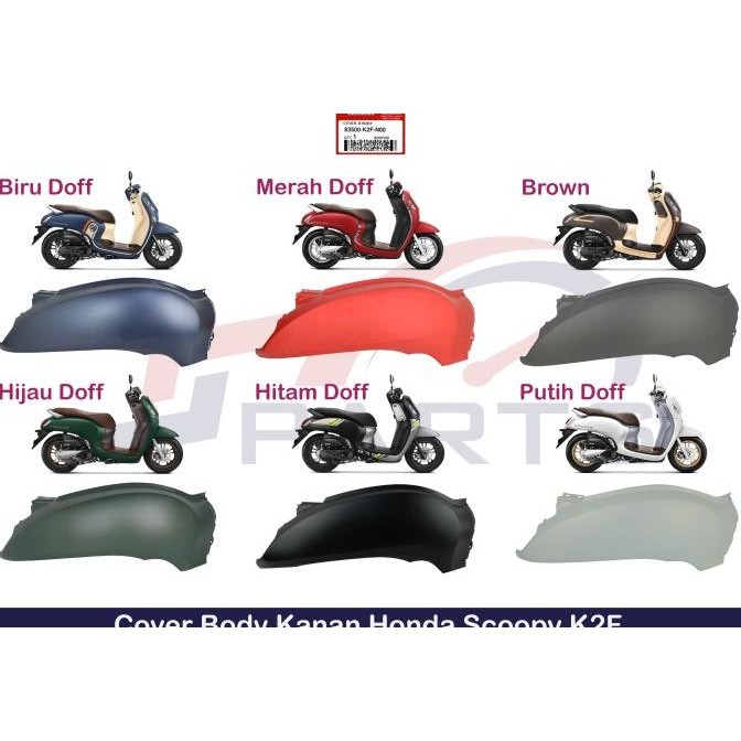 Cover Body Belakang Samping Kanan Scoopy Esp 2021-2023 K2F Original Terbatas