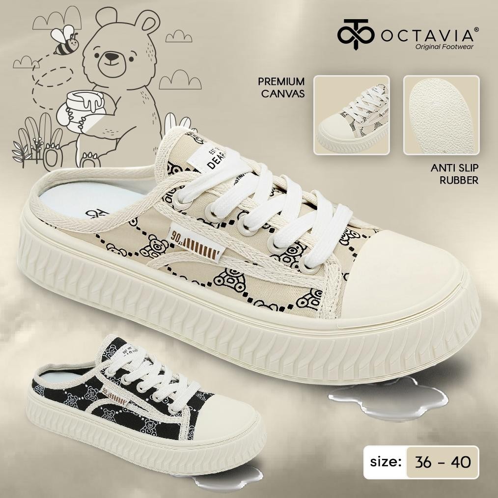 Ready [Original] Octavia Sepatu Sneakers Casual Backless Mules Wanita #Oc-A251