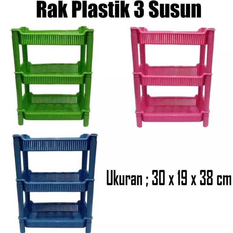 TERMURAH Rak Mini Plastik Susun 3 Segi Rak Plastik Kecil Serbaguna Siap kirim