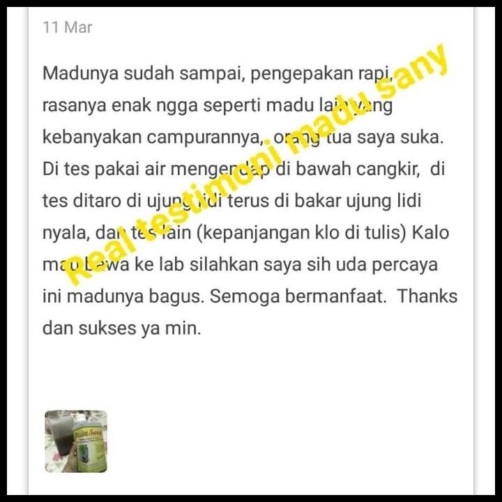 

Terlaris Madu Sany Murni Dan Asli 100 % 1 Kg / 1000 Gram Good Quality