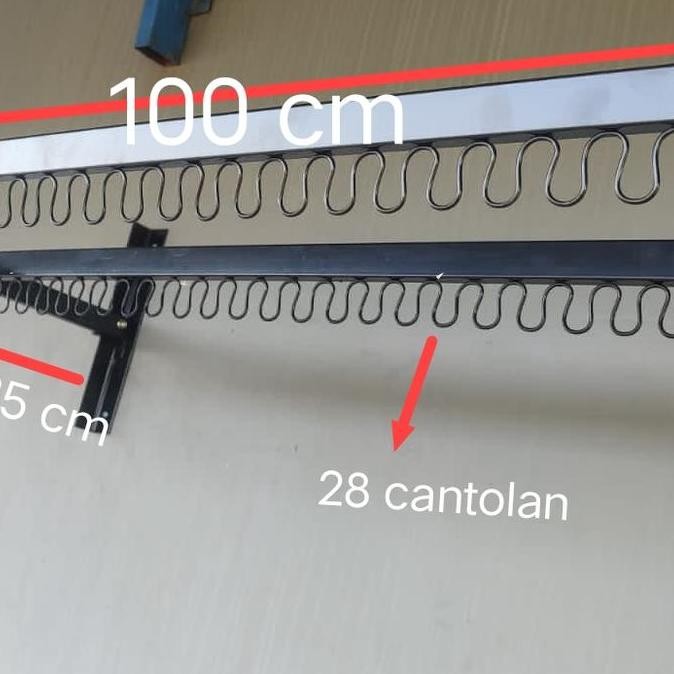 Jemuran lipat dinding 100cm besi