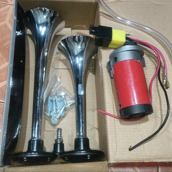 Klakson 2 Terompet Rk Kw 12V/24V Tanpa Tabung Motor Mobil Bus Truk - Dinamo Angin - Car Original Dan