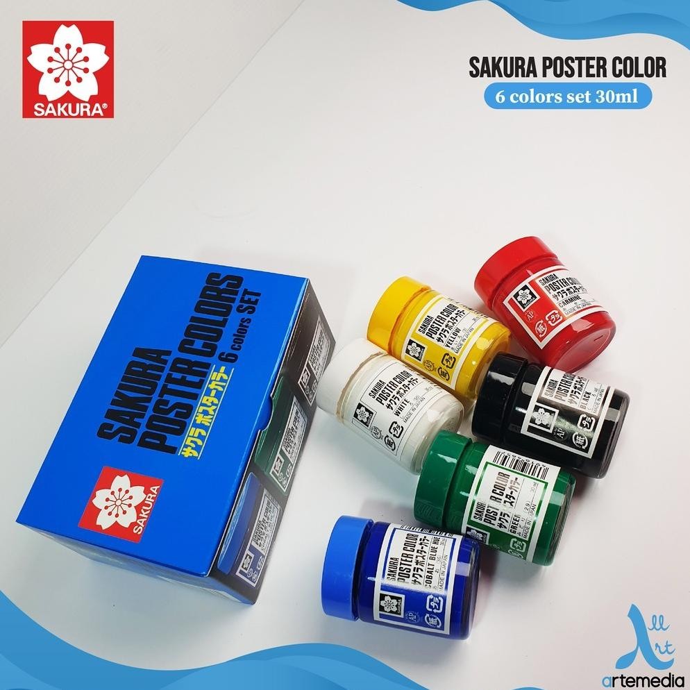 

LINDU Gramedia Surabaya - Sakura 6x30ml Cat Poster Color Set