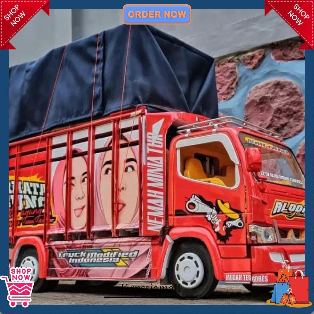 Promo Spesial Miniatur Truk Oleng Permata Agung Kayu Asli Mainan Edukasi Anak Keren Kekinian Full Va