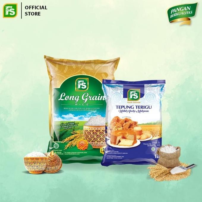 

Terlaris Beras Long Grain Green Food Station 2.5 Kg; Tepung Terigu Food Station 1 Kg