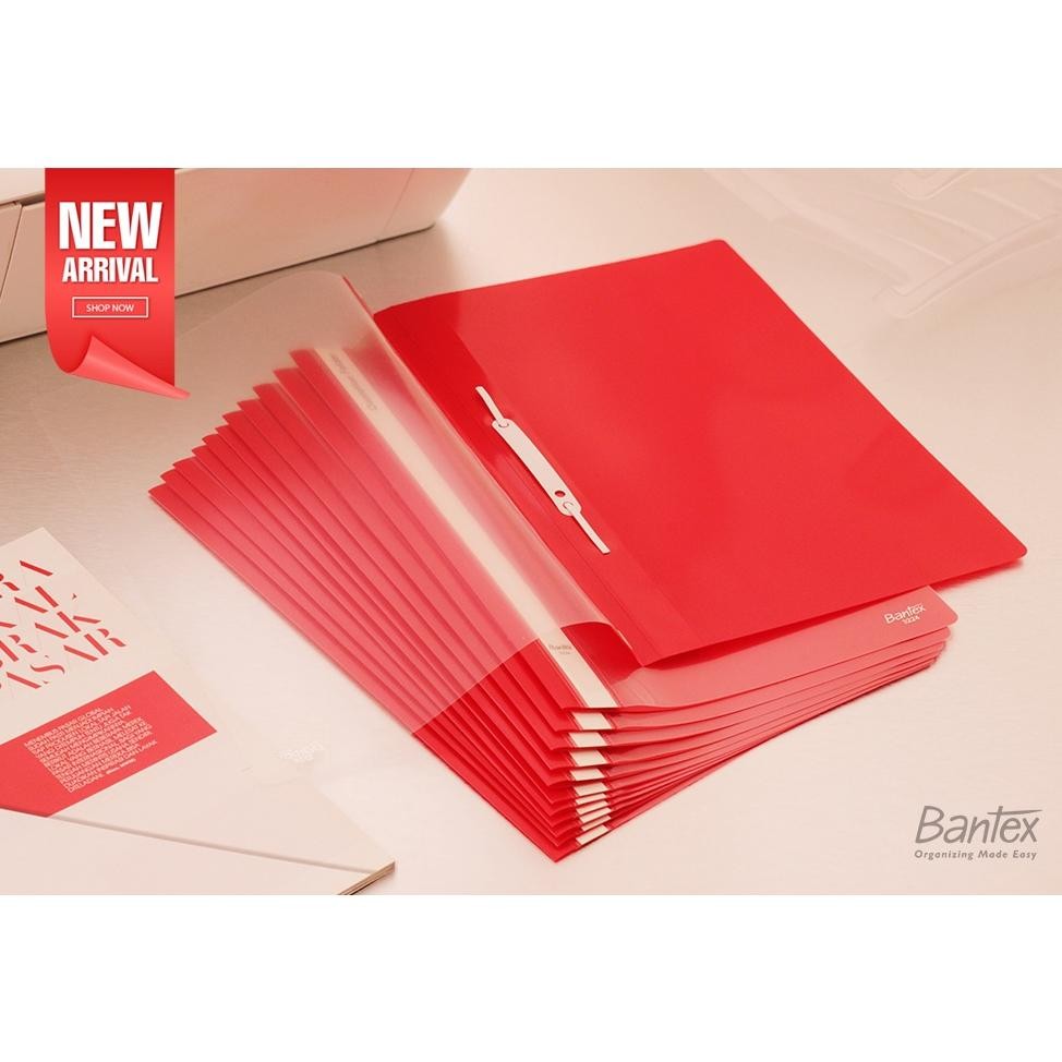 

LINDU 12 pcs Business File Folio Map Plastik Snel Hecter Map Bisnis Bantex Trendy Quotation Folder Red 3224 09