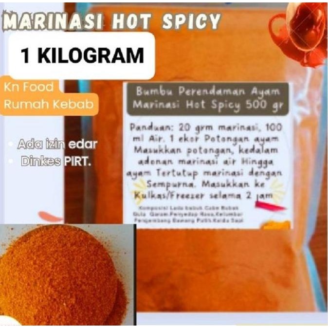 

Tepung Bumbu Marinasi Ayam Pedas Fried Chicken Hot Spicy 1 Kg LL